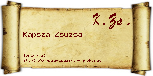 Kapsza Zsuzsa névjegykártya